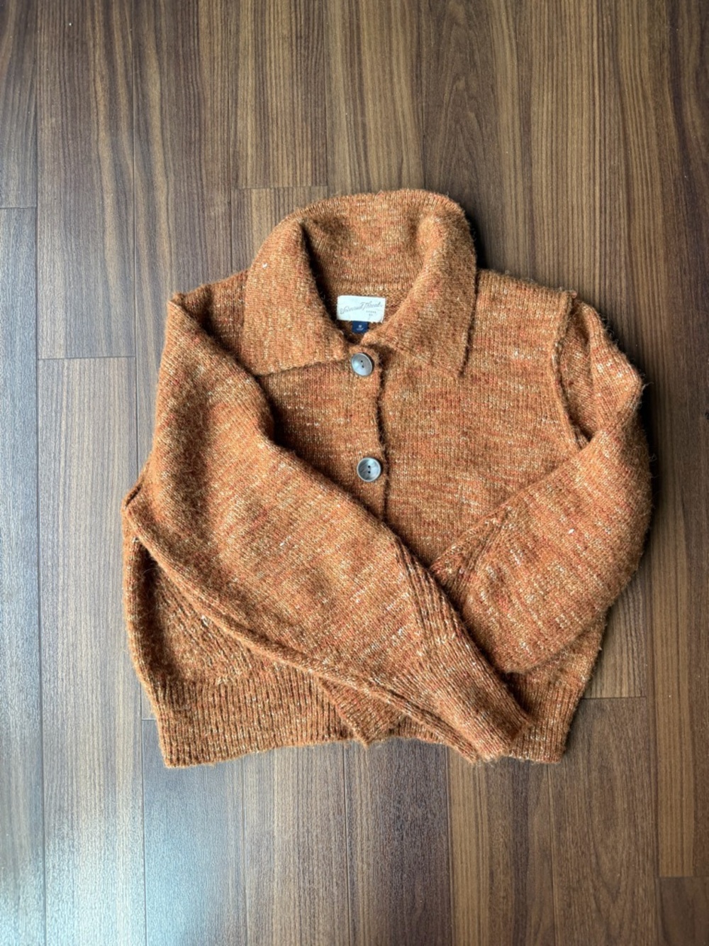 Universal Thread Orange-Brown Button Front Knit Cardigan